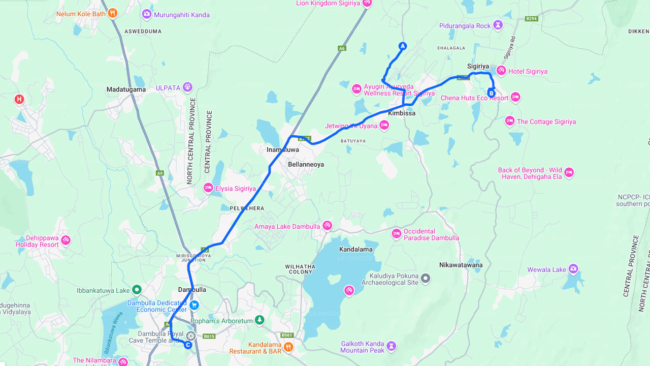 Sigiriya kivi ja Dambulla koobas Sigiriyast