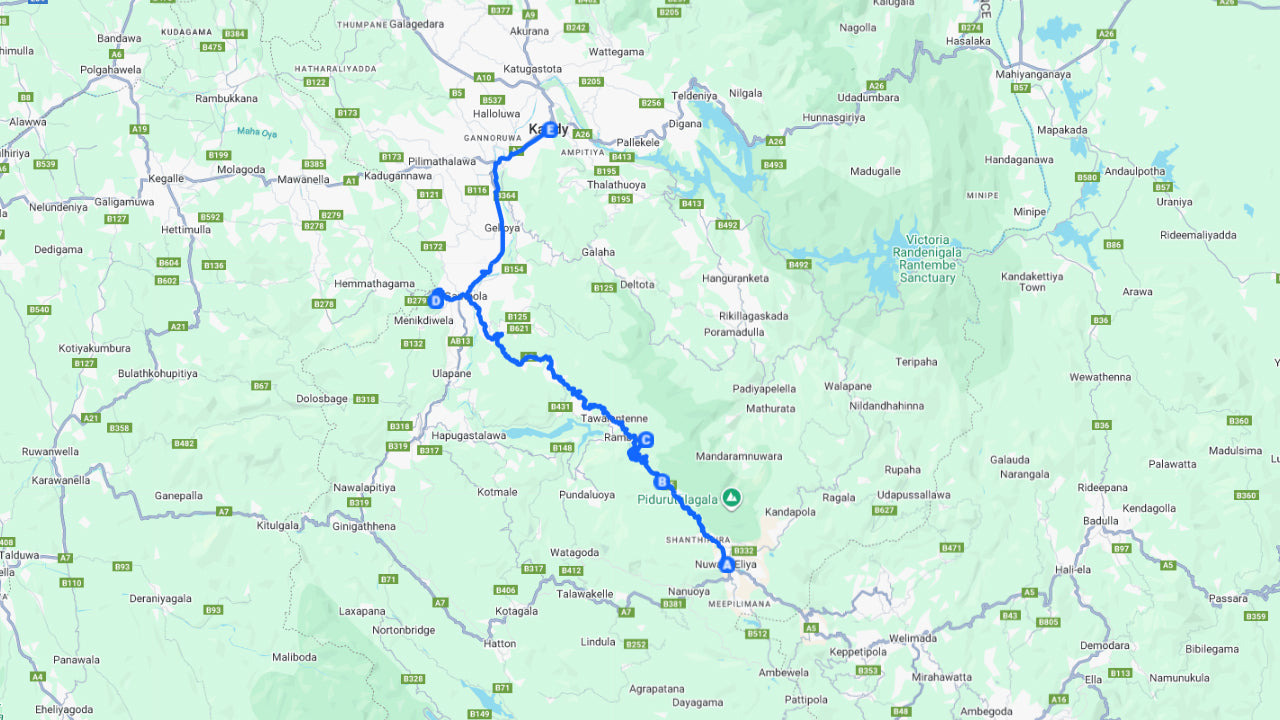 Privaatne ja maaliline transport Nuwara Eliyast Kandysse koos vaatamisväärsustega