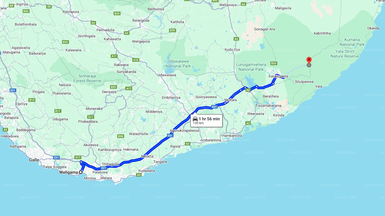 Yala rahvuspargi safari Weligamast