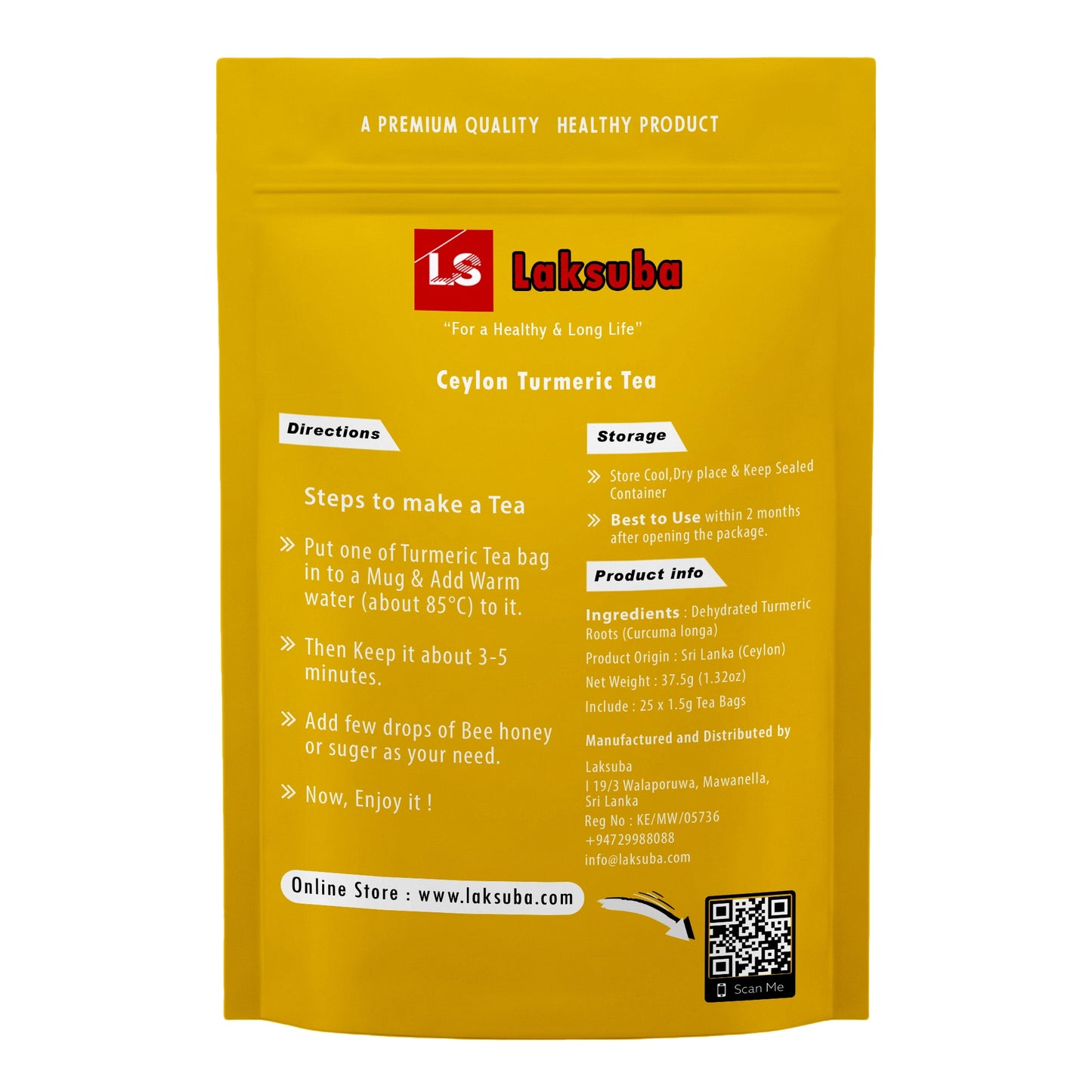 Laksuba Ceyloni kurkumitee (37,5 g) 25 teekotti
