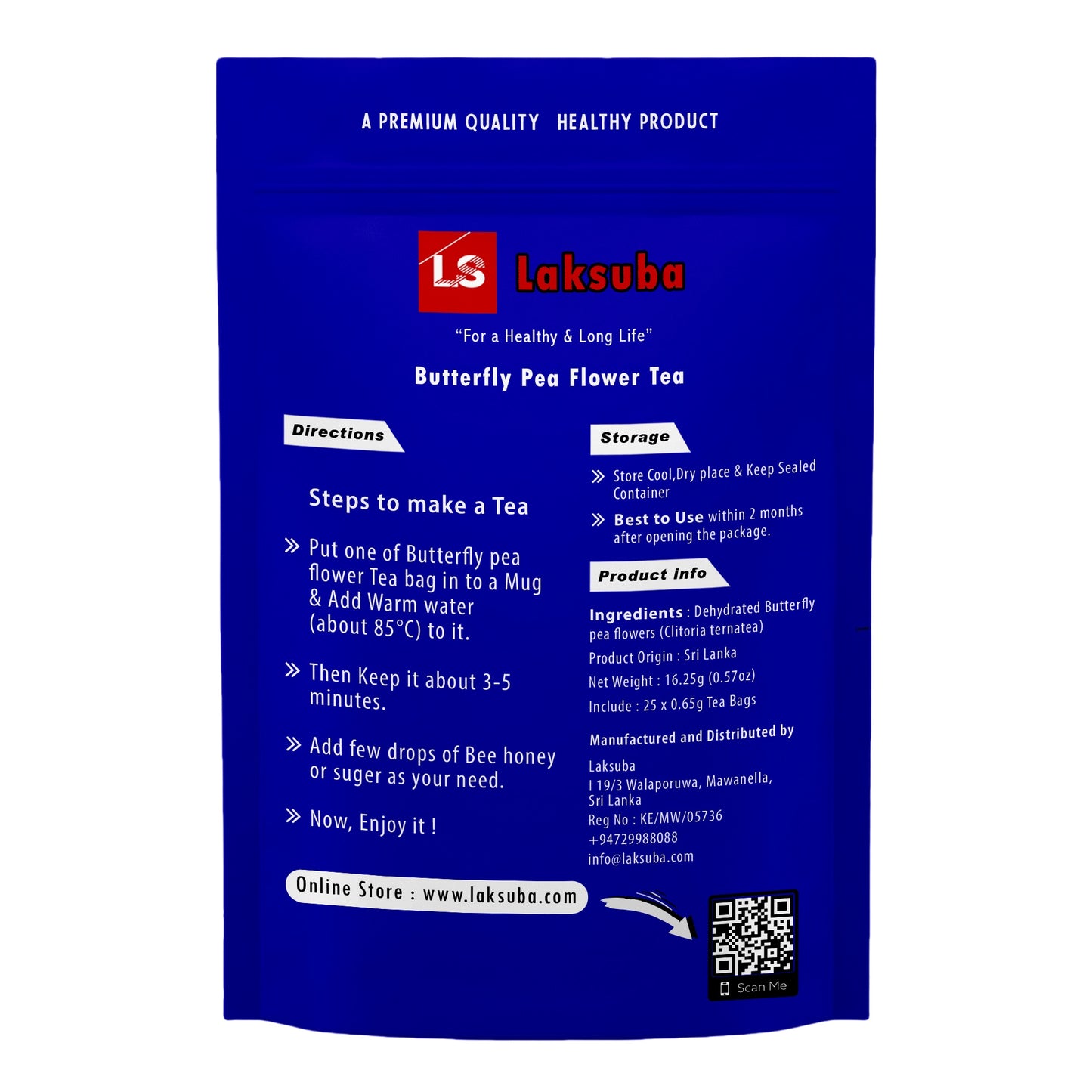 Laksuba Ceyloni liblikõie tee (16,25 g) 25 teekotti