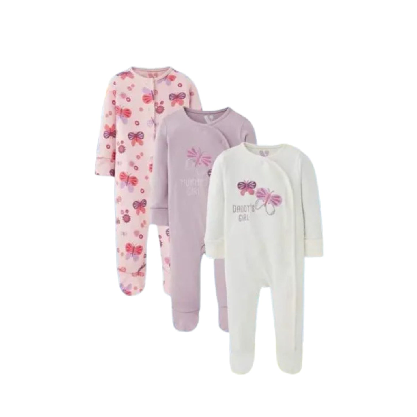 Girl Baby Sleep Suits 3pcs pack