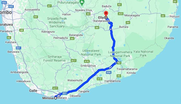 Mirissa City to Ella City Private Transfer