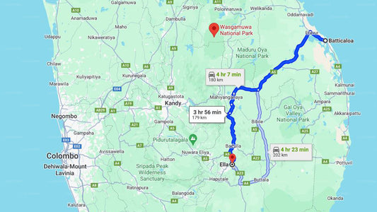 Batticaloa City to Ella  City Private Transfer
