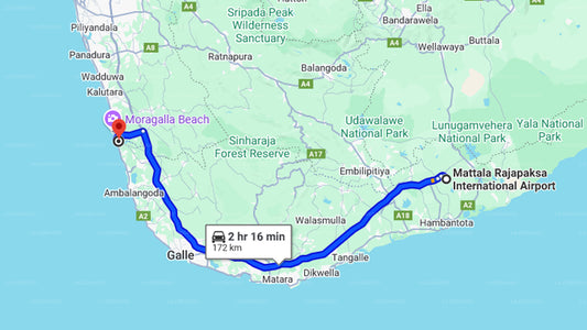Mattala (HRI) Airport to Bentota City Private Transfer