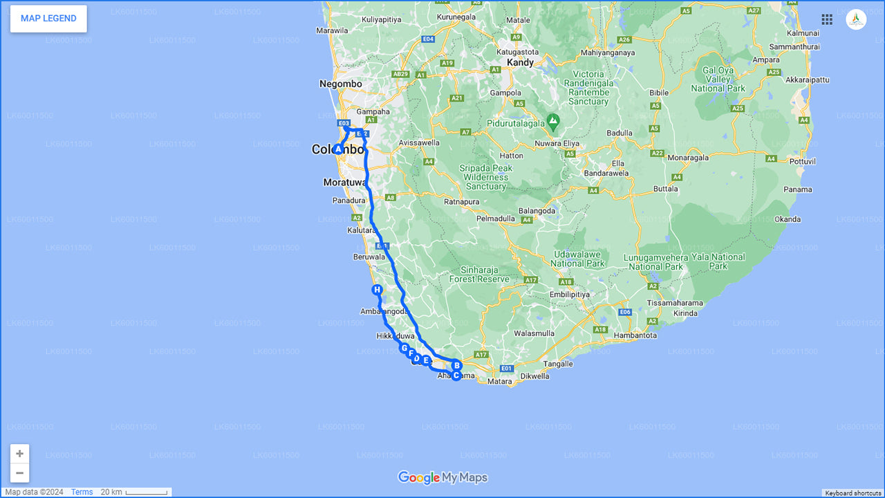 Handungoda, Galle ja Kosgoda Colombost