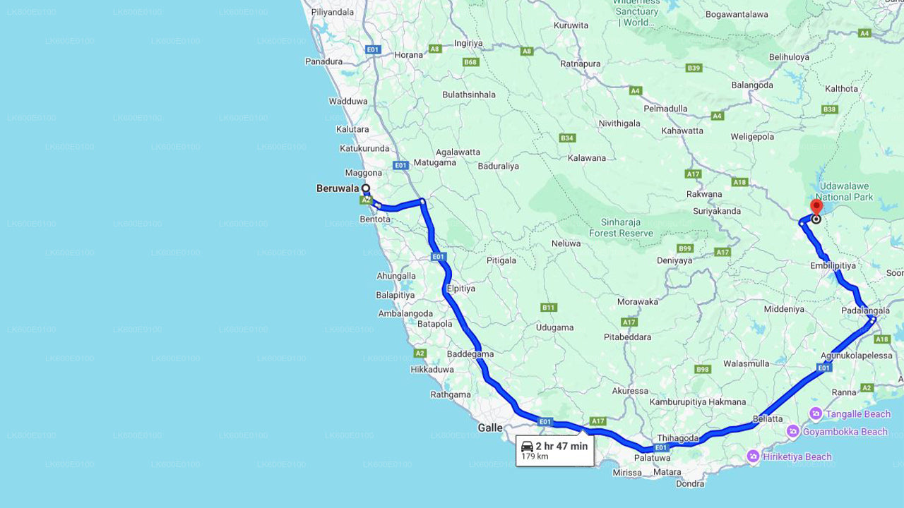 Udawalawe rahvuspargi safari Beruwalast