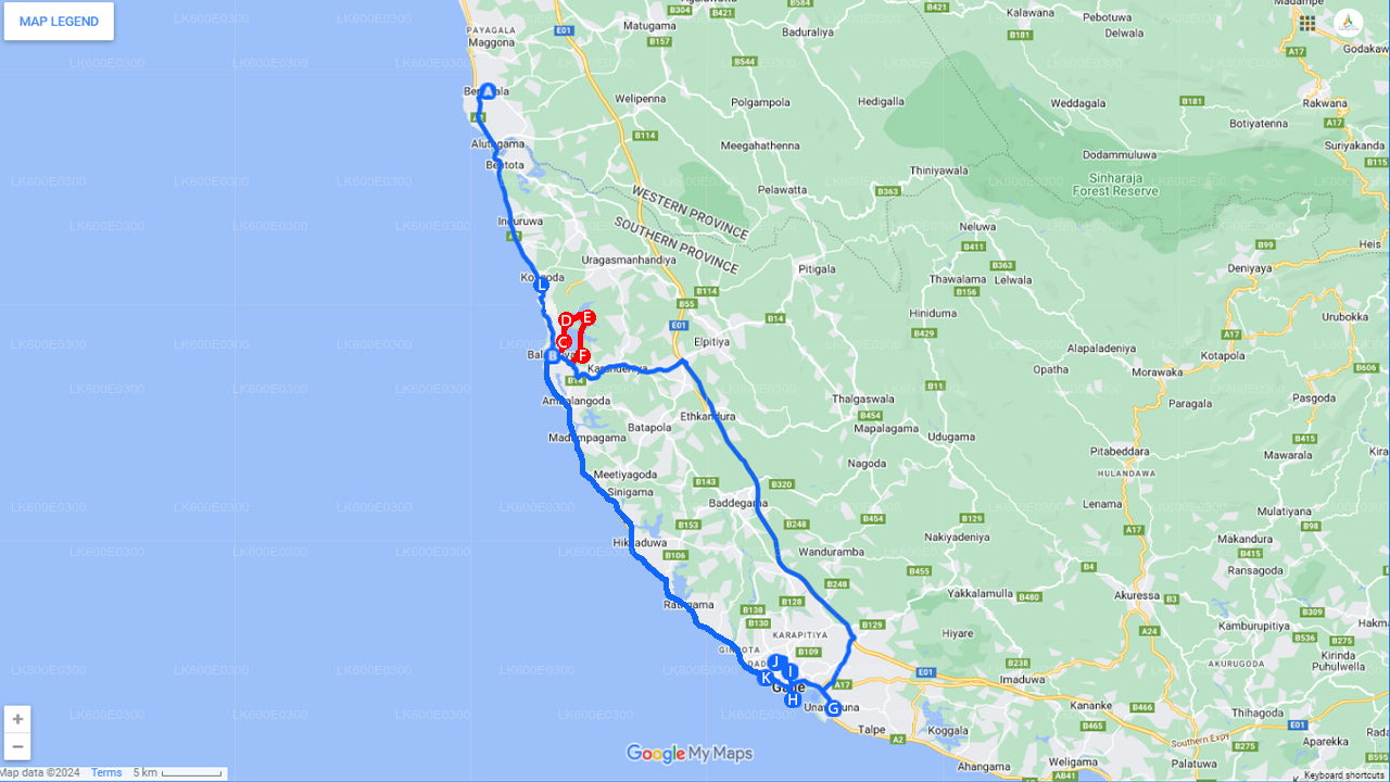 Rannikusõit Beruwalast Galle'i