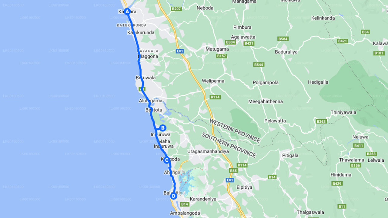 Bentota linnaekskursioon Kalutarast