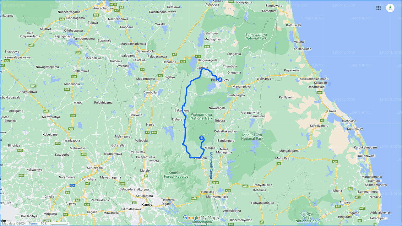 Wasgamuwa rahvuspargi safari Polonnaruwast