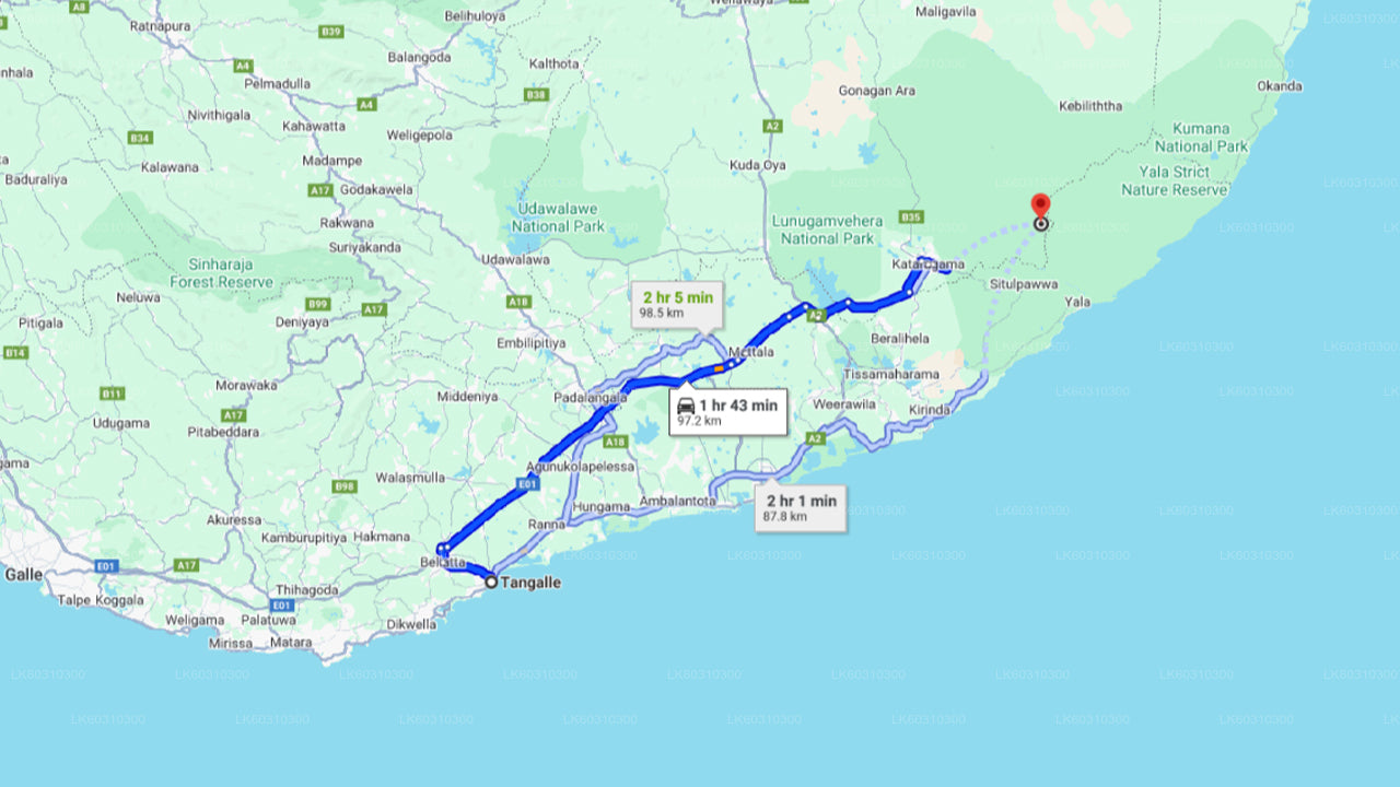 Yala rahvuspargi safari Tangallest