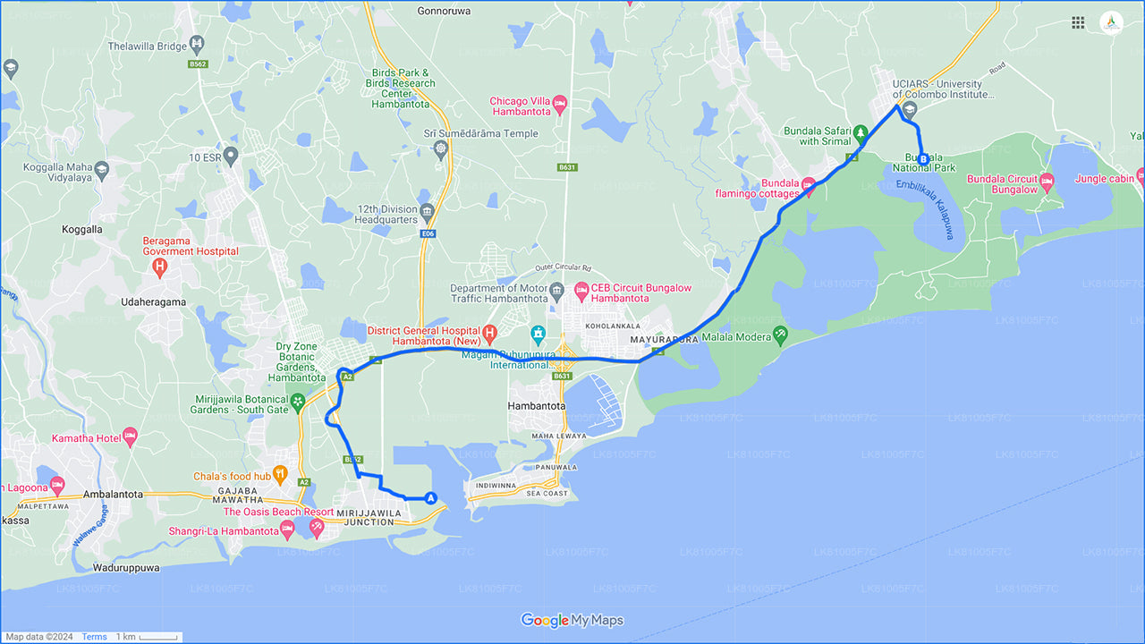 Bundala rahvuspargi safari Hambantota sadamast