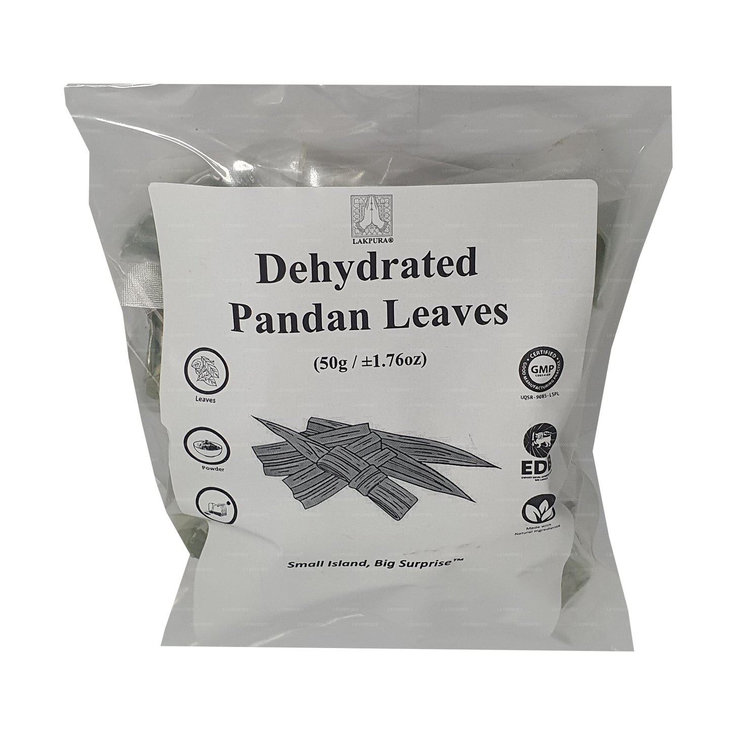Lakpura® Dehydrated Pandan (Rampe) Leaves