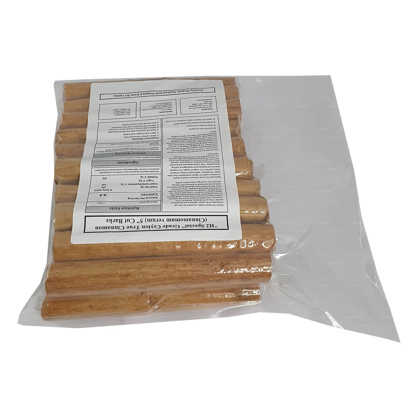 Lakpura® "H2 Special" Grade Ceylon True Cinnamon Barks 5" Cut Pack