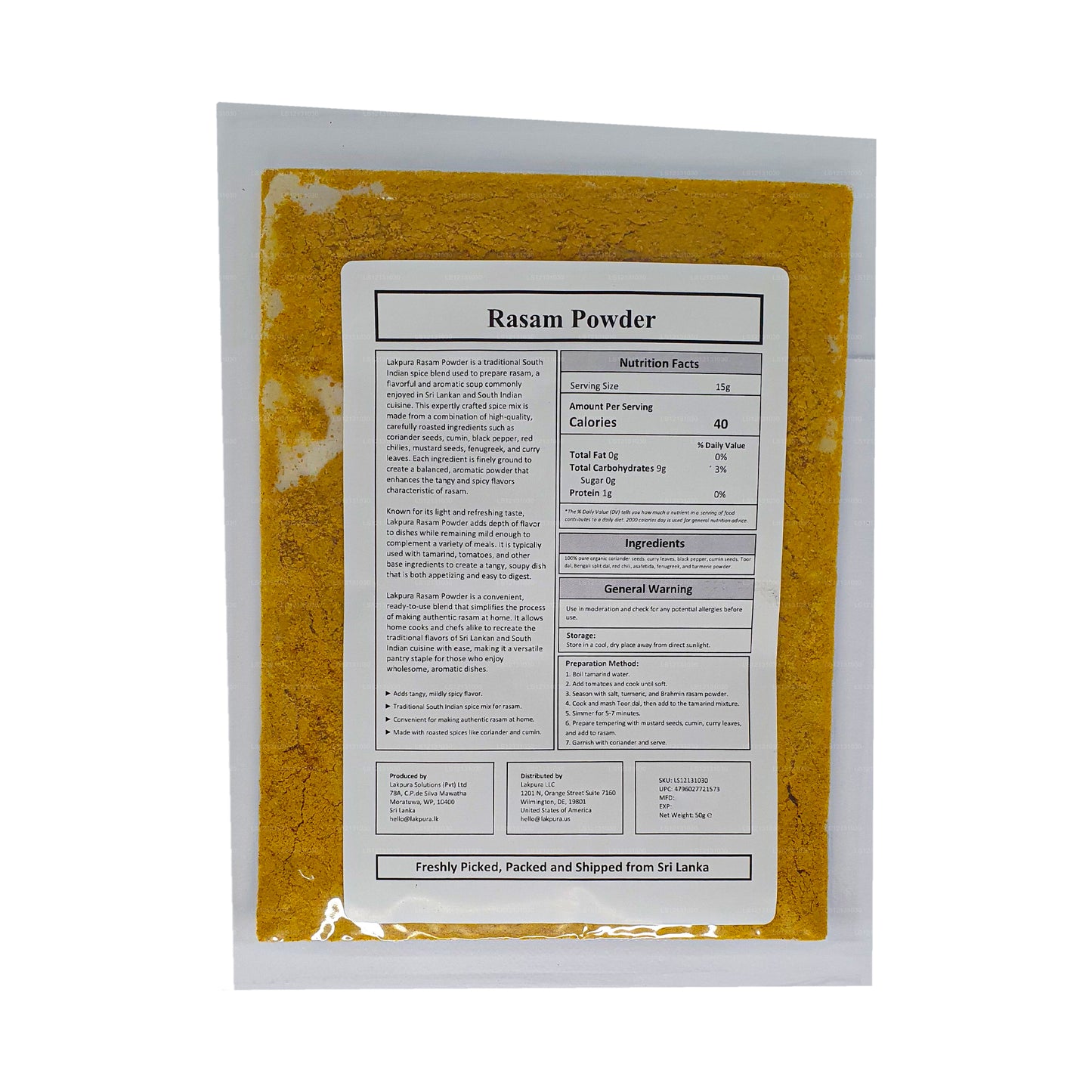 Lakpura Rasam Powder