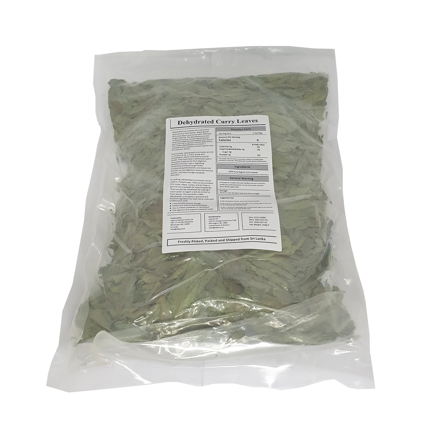 Lakpura® kuivatatud karrilehed