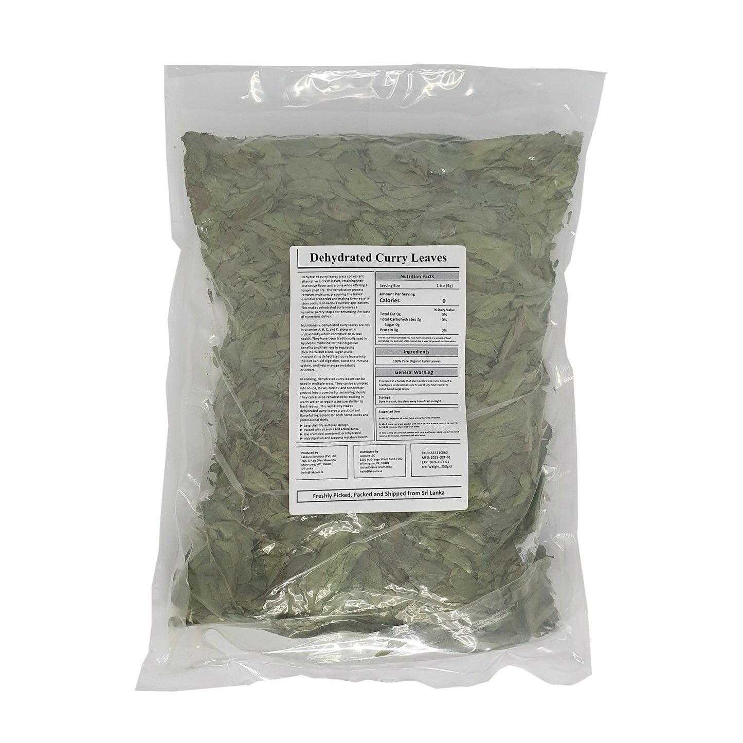 Lakpura® kuivatatud karrilehed