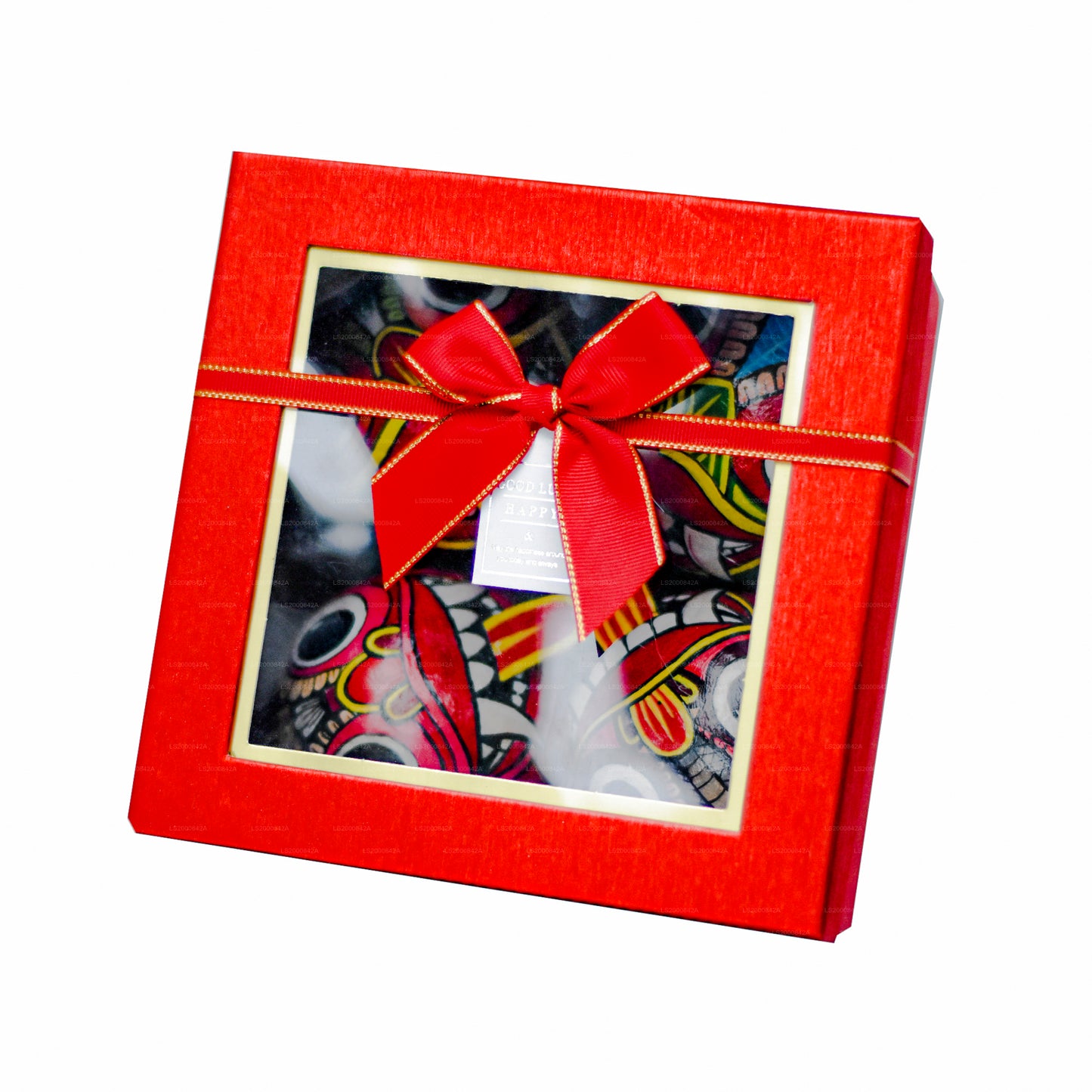 Sri Lankan Traditional Raksha Masks (Mayura, Maru, Agni, Naga) Painted Over Coconut Shells (Pack of 4)