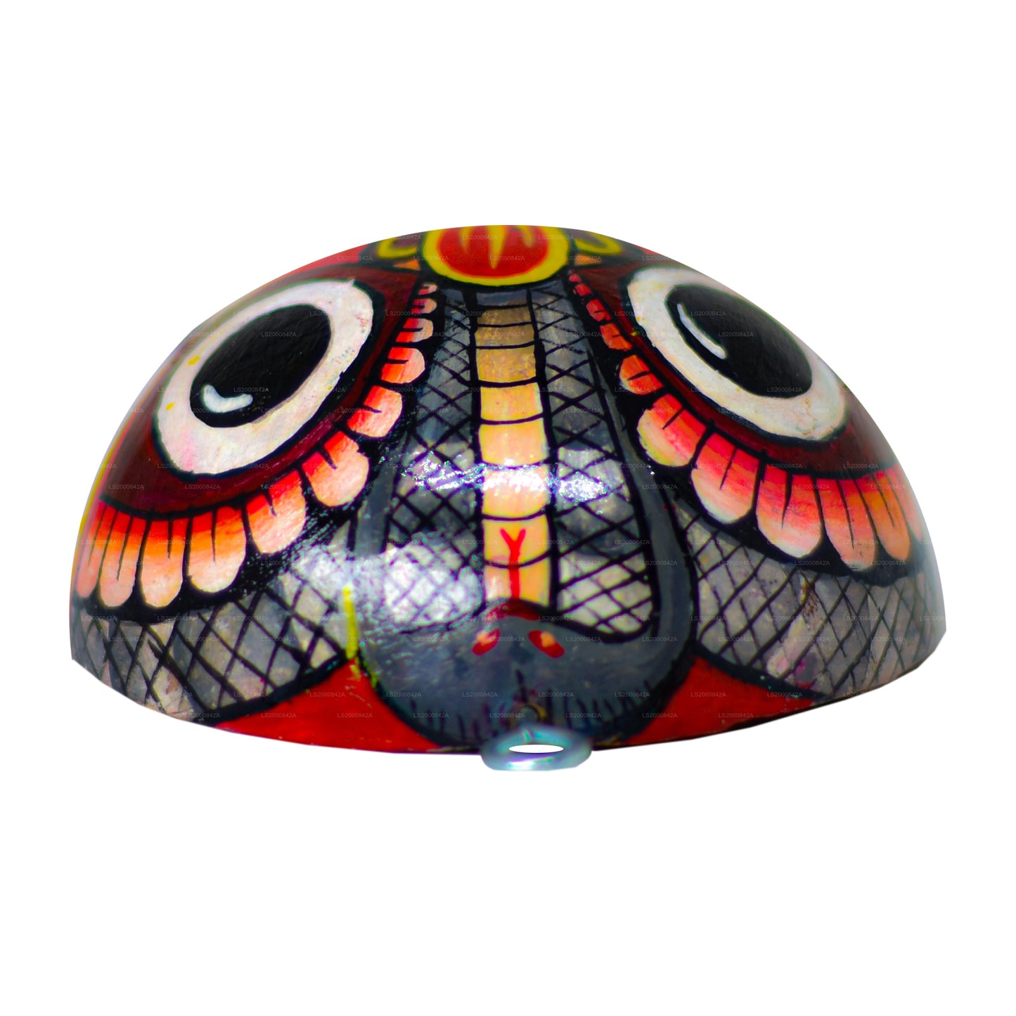 Sri Lankan Traditional Raksha Masks (Mayura, Maru, Agni, Naga) Painted Over Coconut Shells (Pack of 4)