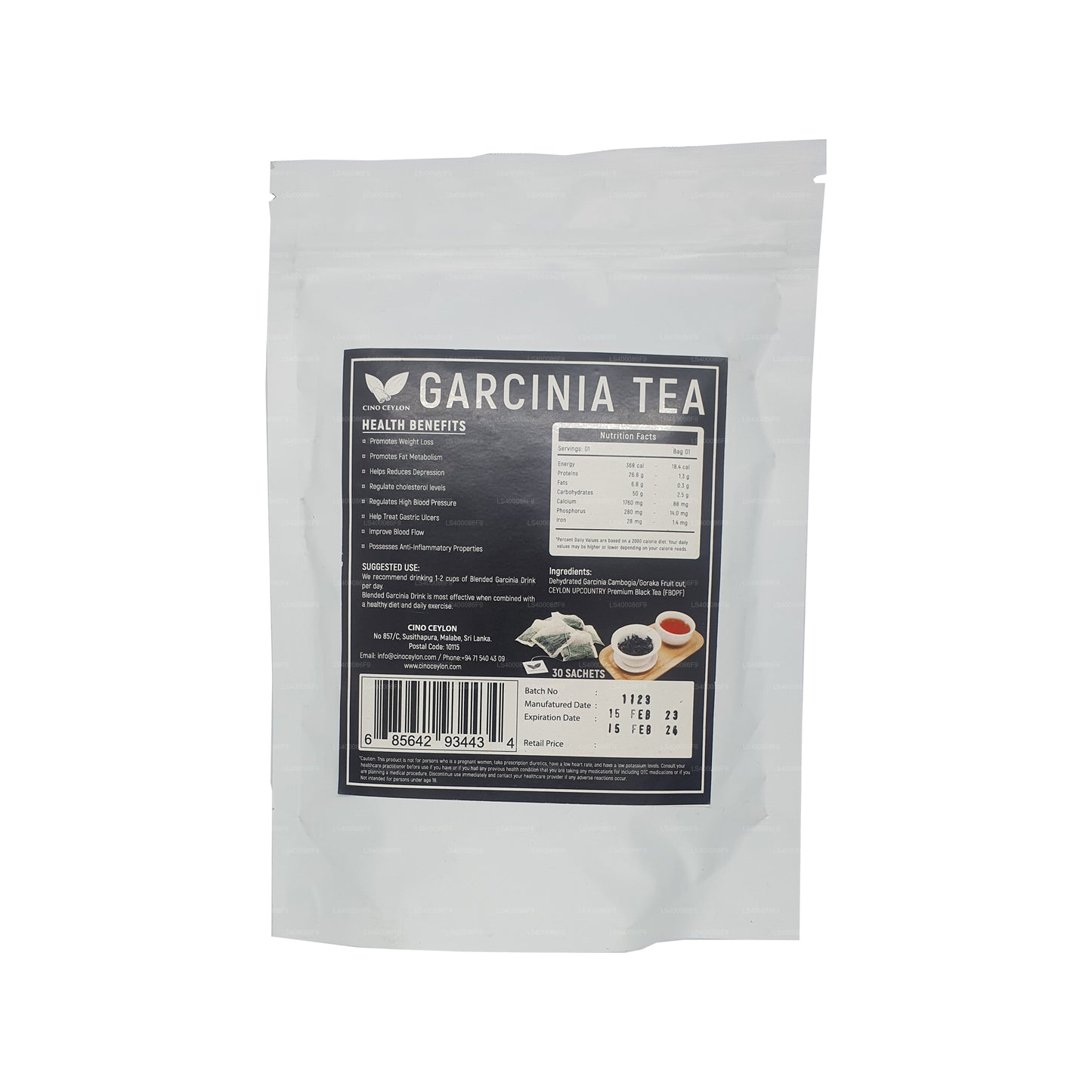 Cino Ceylon Garcinia Tea (30 Tea Bags)