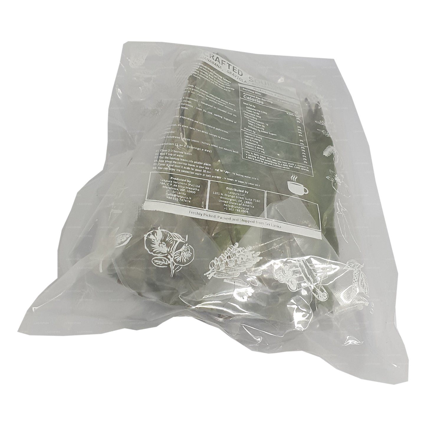 Lakpura® Metsikult korjatud hapukapsa (Guanabana, Graviola, Guyabano) kuivatatud lehed