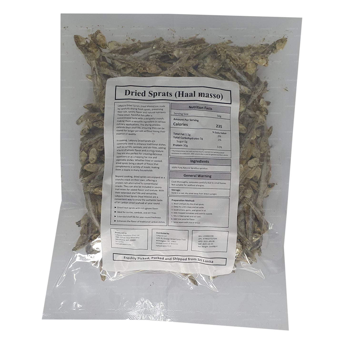 Lakpura Dried Sprats (Haal masso)