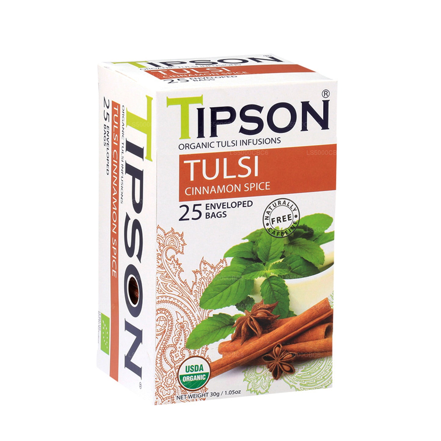 Tipson Organic Tulsi With Cinnamon Spice (30g) 25 Tea Bags
