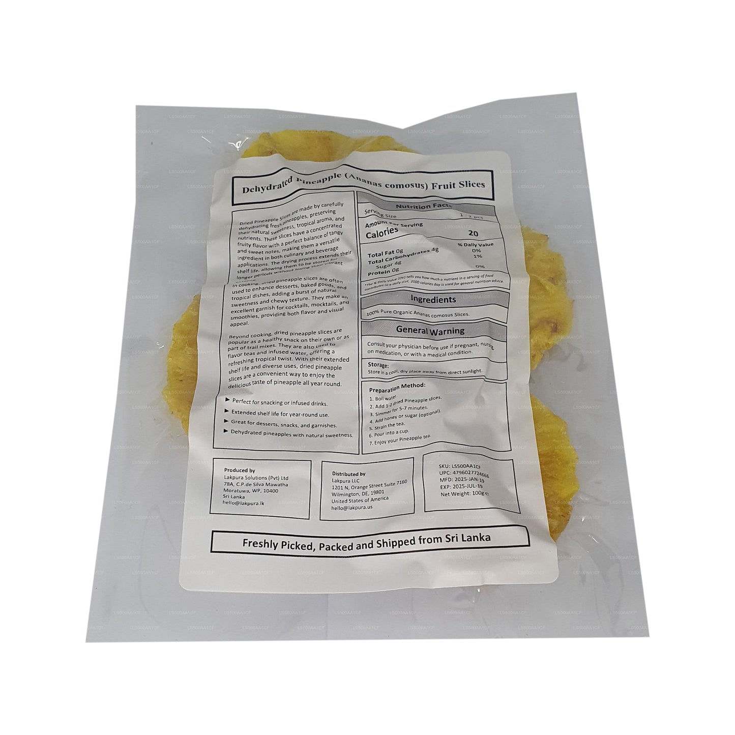 Lakpura Dehydrated Pineapple Slices