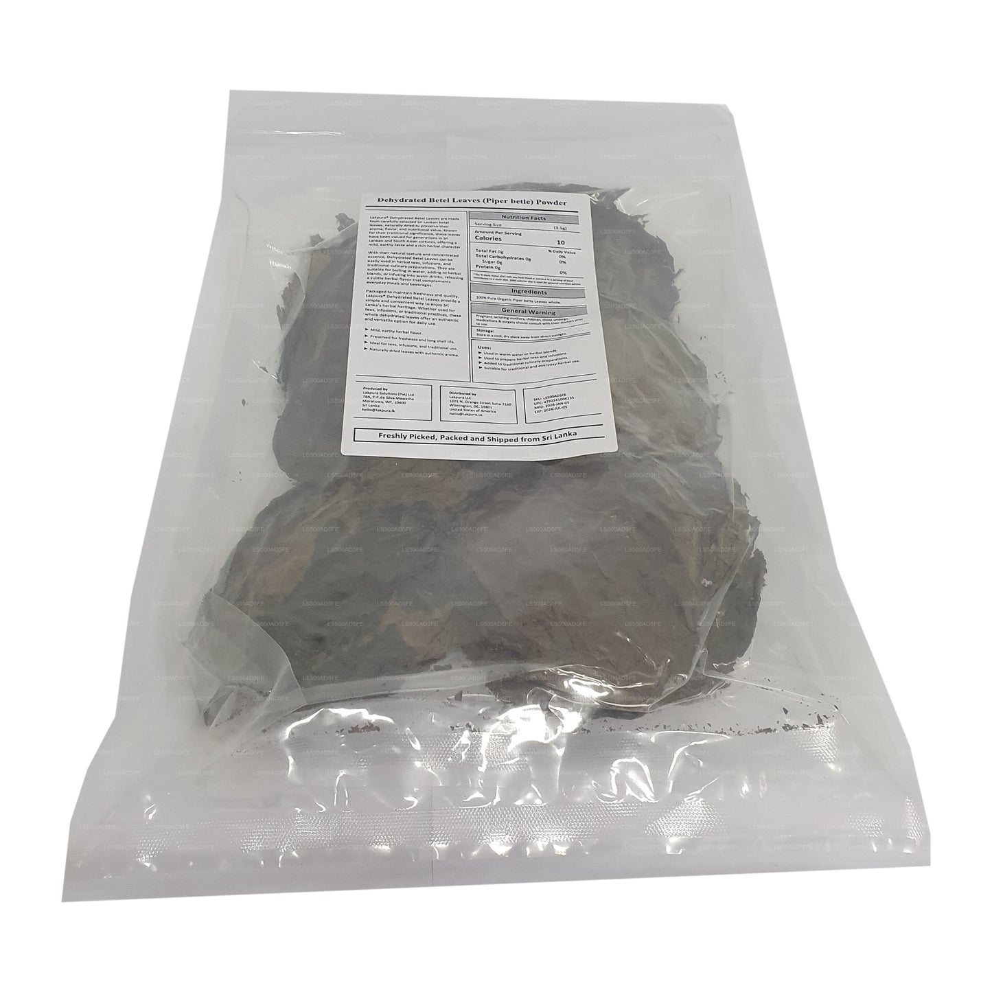 Lakpura® kuivatatud beteli lehed