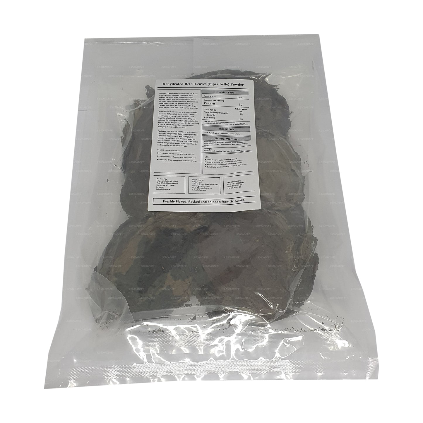 Lakpura® kuivatatud beteli lehed