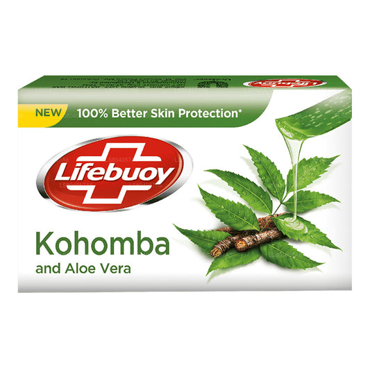 Lifebuoy Kohomba & Aloe Vera Body Soap (100g) offers natural germ protection with Neem and skin nourishment with Aloe Vera, leaving you clean, refreshed, and protected after every shower.