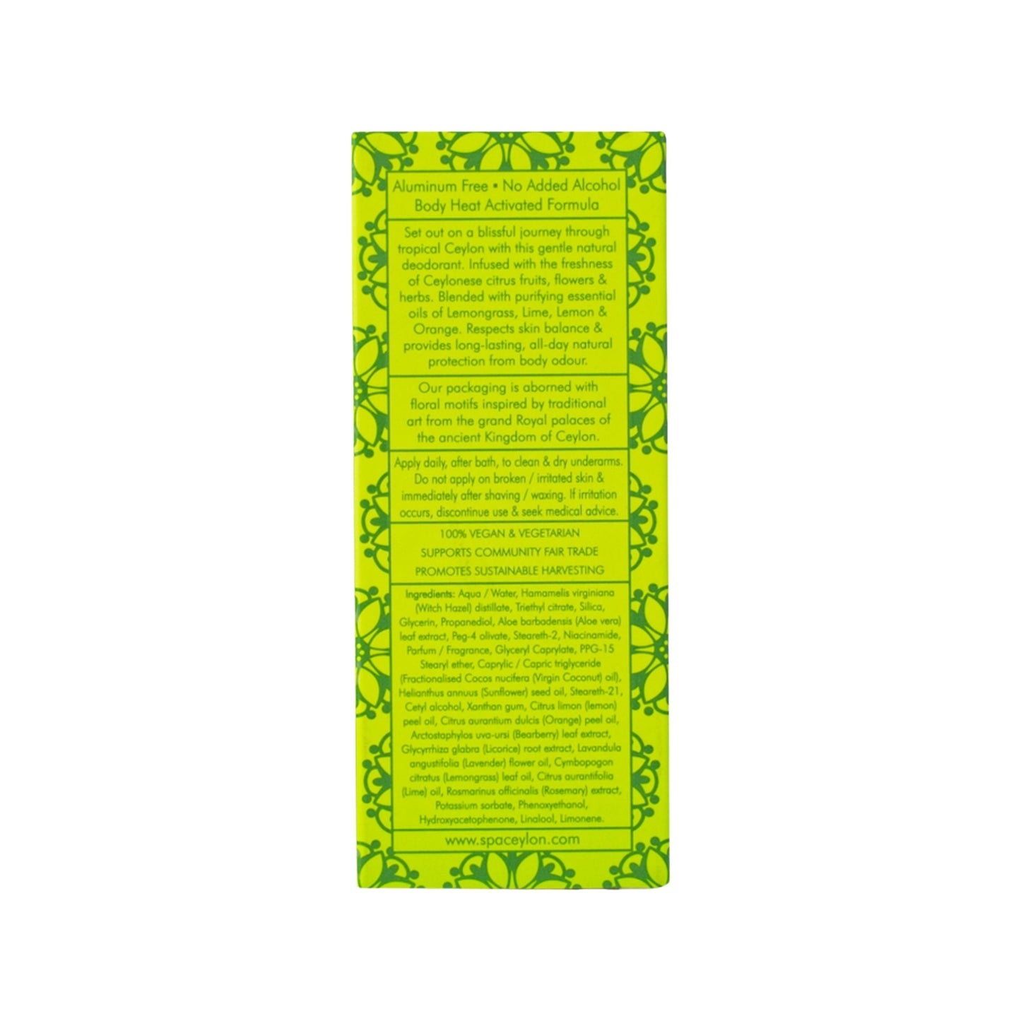 Spa Ceylon Lemongrass Citron Refreshing Deodorant (60ml)