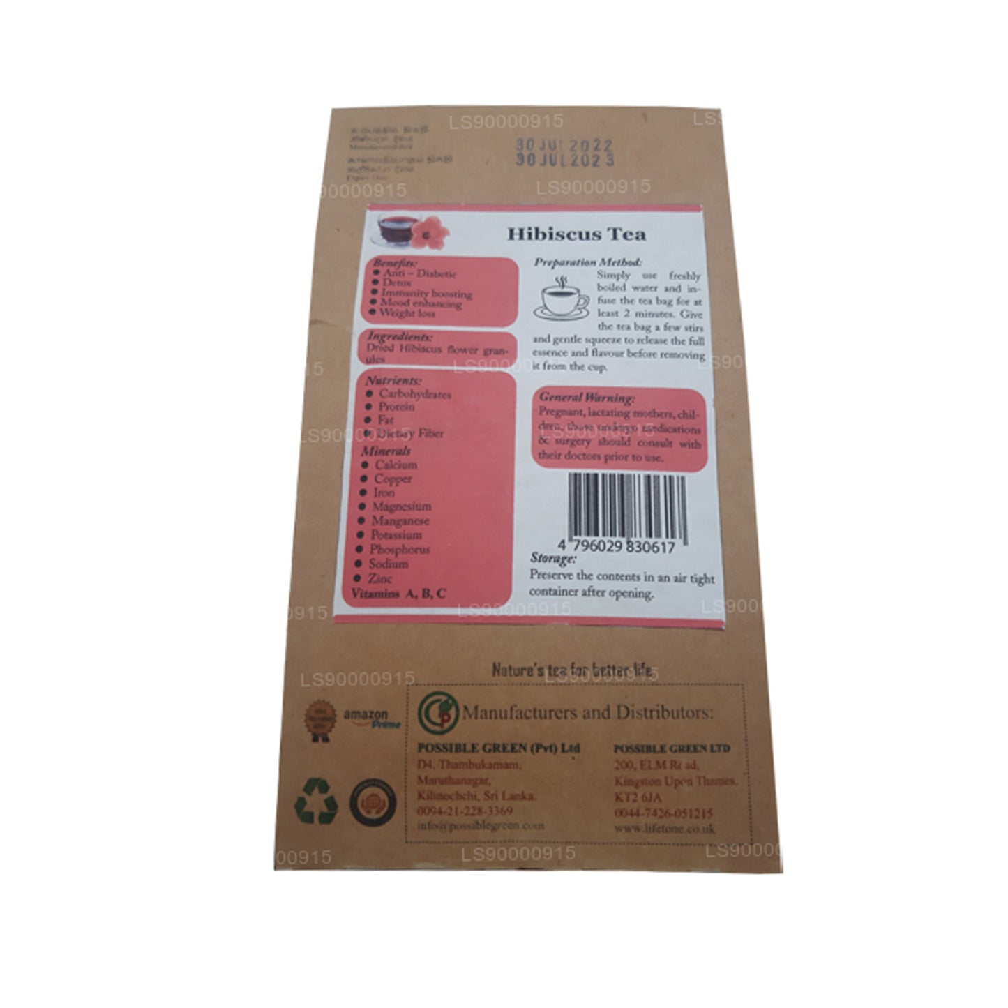 Lifetone Hibiscus Flower Tea (30g)