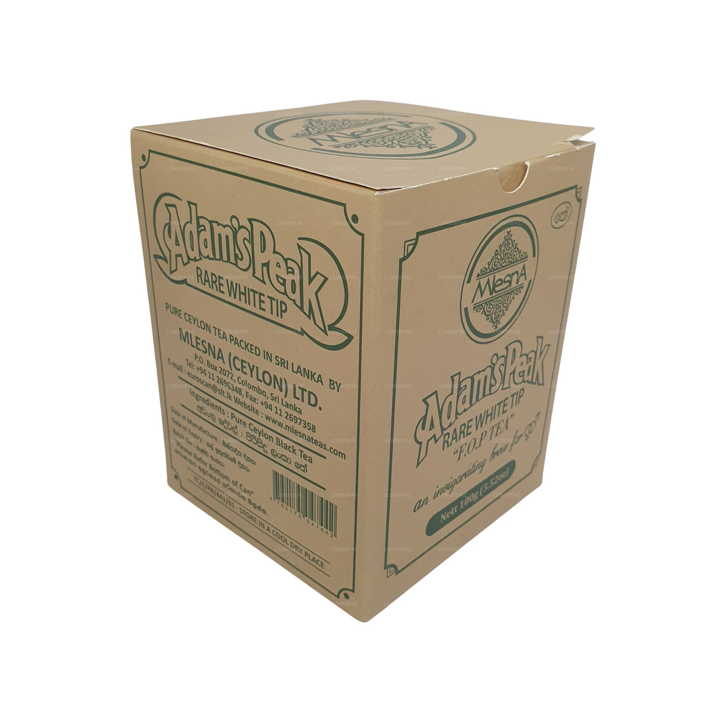 Mlesna Adam's Peak haruldaste valgete otstega F.O.P. tee metallkarp (100g)