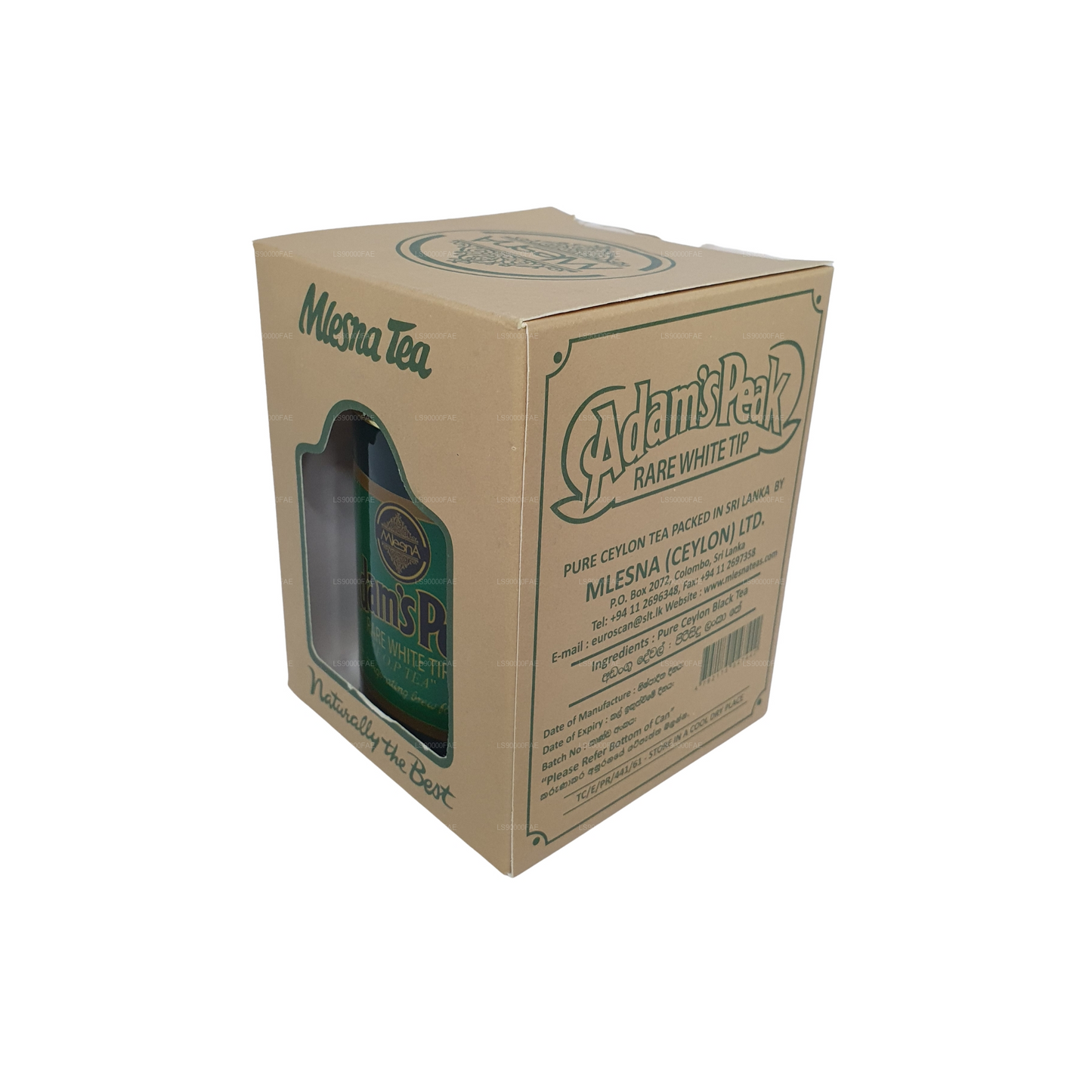 Mlesna Adam's Peak haruldaste valgete otstega F.O.P. tee metallkarp (100g)
