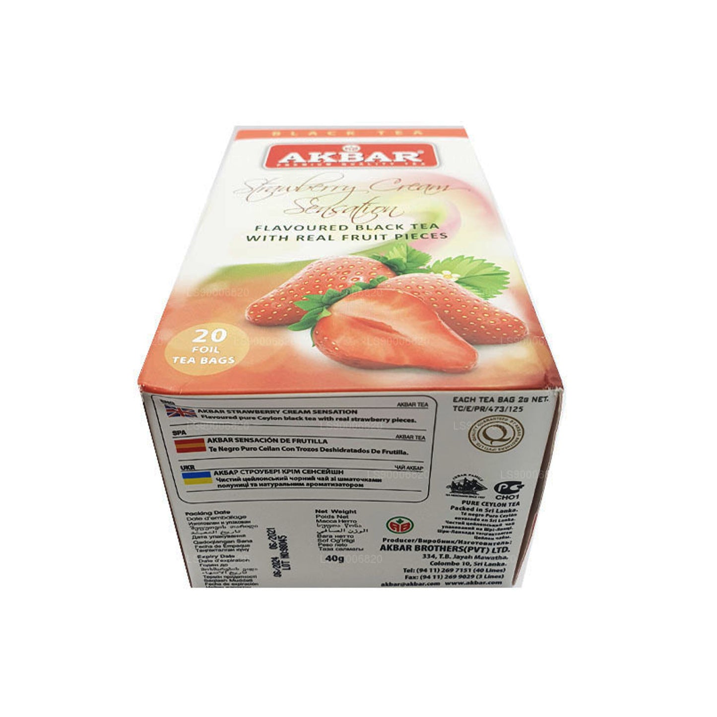 Akbar Strawberry Cream Sensation (40g) 20 Foil Tea Bags