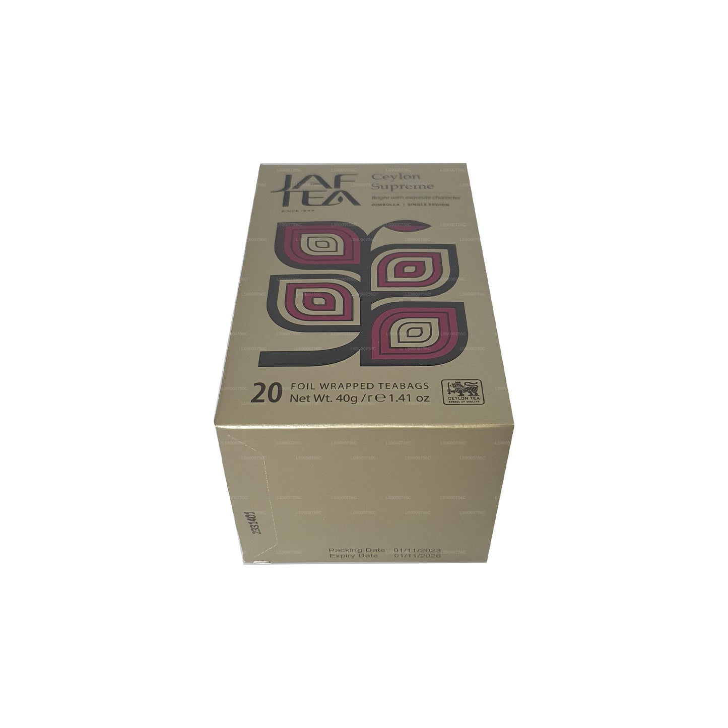 Jaf Tea Classic Gold Collection Ceylon Supreme Foil Envelop Tea Bag (40g)