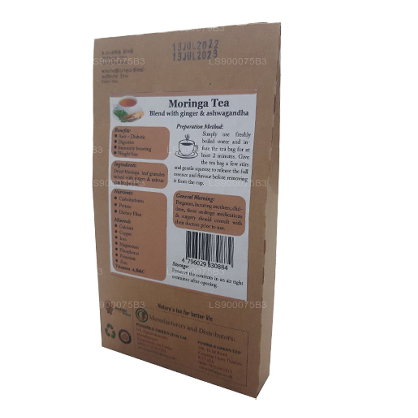 Lifetone Moringa Ashwagandha Ginger Tea  (40g)