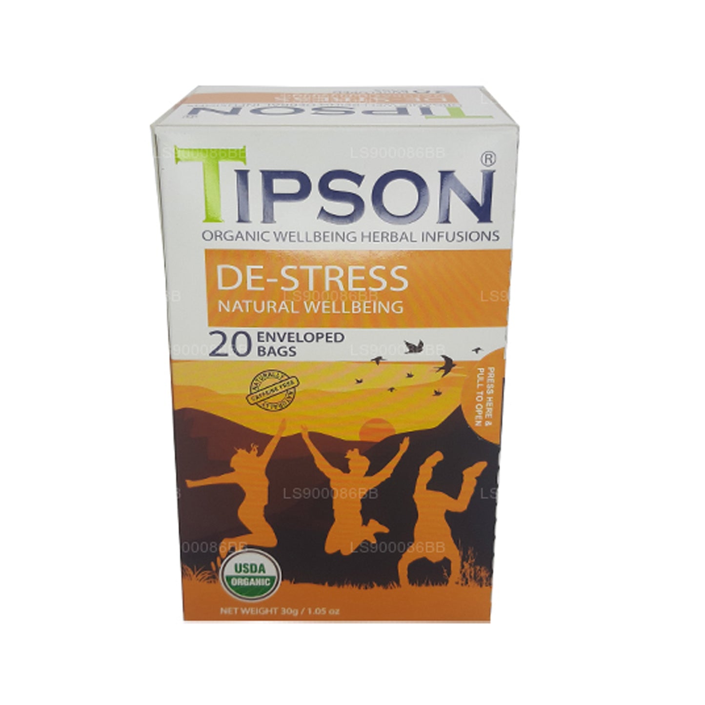 Tipson De-Stress Natural Wellbeing  (30g) 20 Enveloped Tea Bags