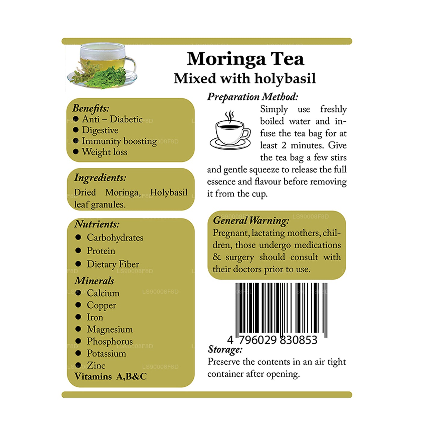 Lifetone Moringa Holy Basil Tea (40g)