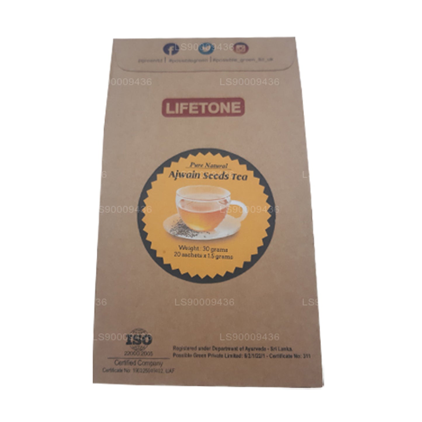 Lifetone Ajwain Seed Tea (30g) 20 Tea Bags