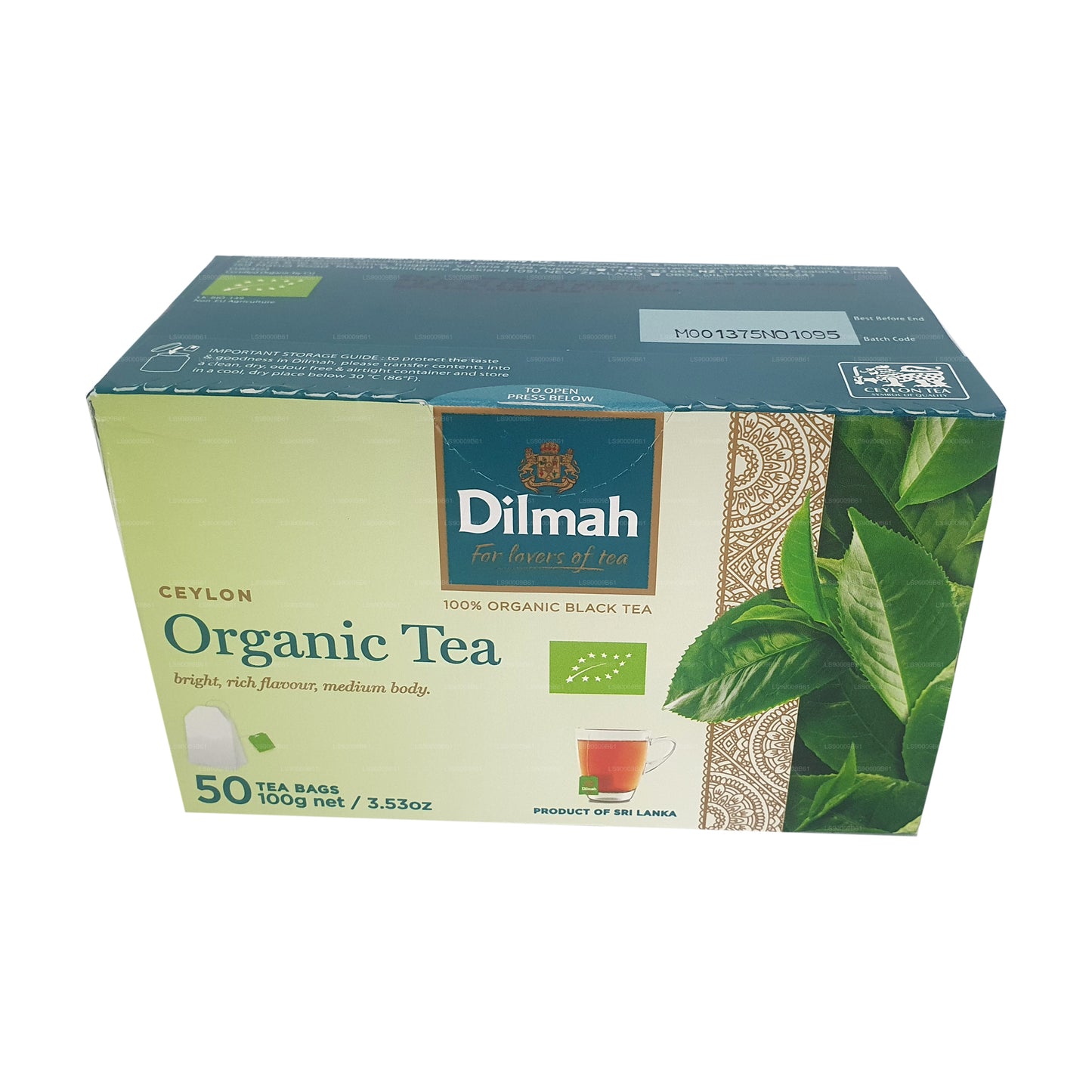 Dilmah Organic Tea (100g) 50 Tea Bags