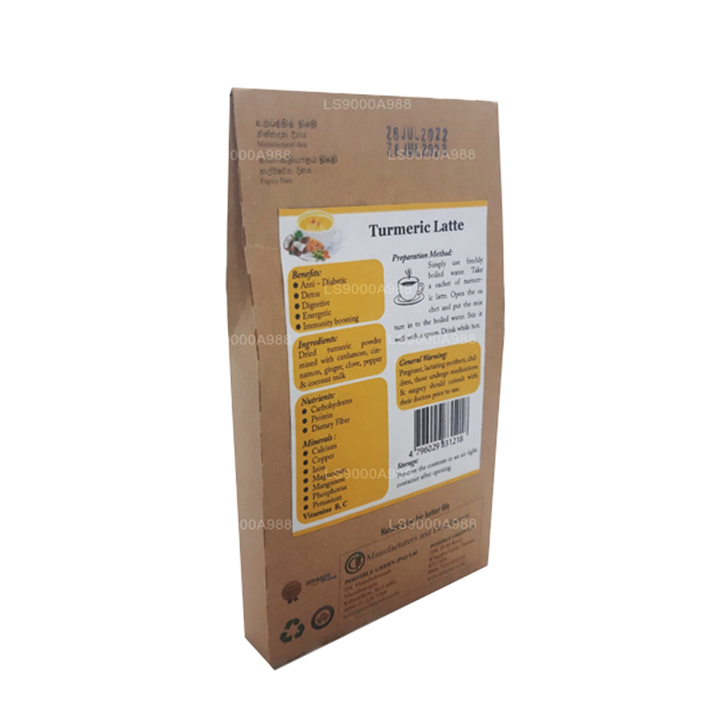 Lifetone Turmeric Latte (40g) 20 Tea bags