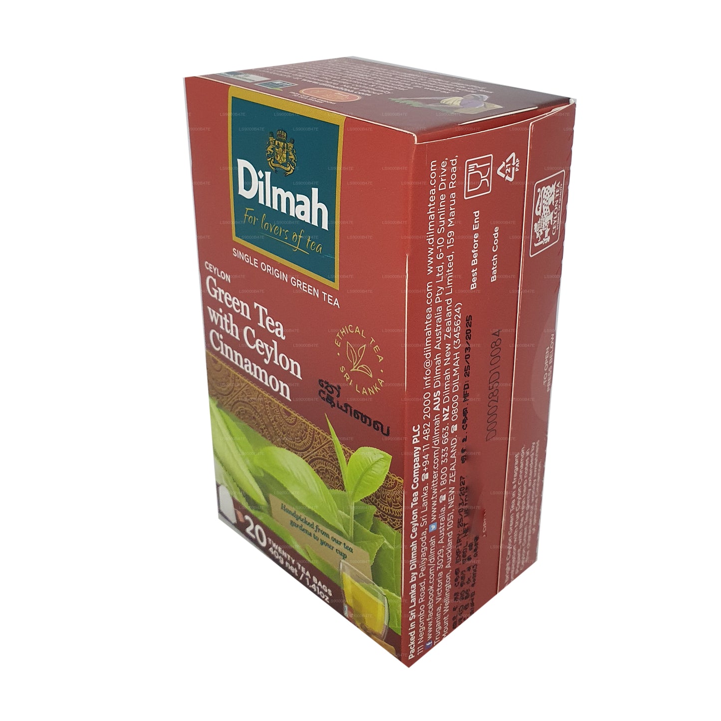Dilmah Ceylon Green Tea with Ceylon Cinnamon (40g) 20 Tea Bags