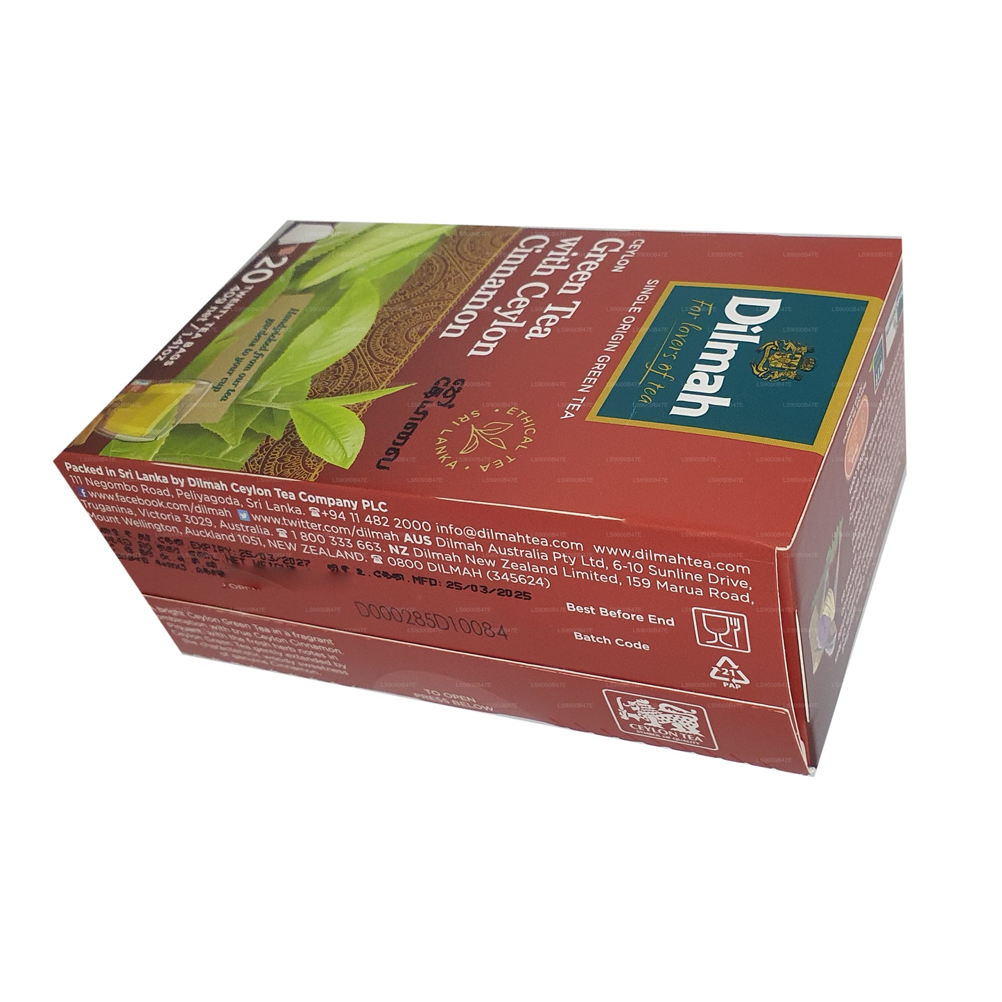Dilmah Ceylon Green Tea with Ceylon Cinnamon (40g) 20 Tea Bags