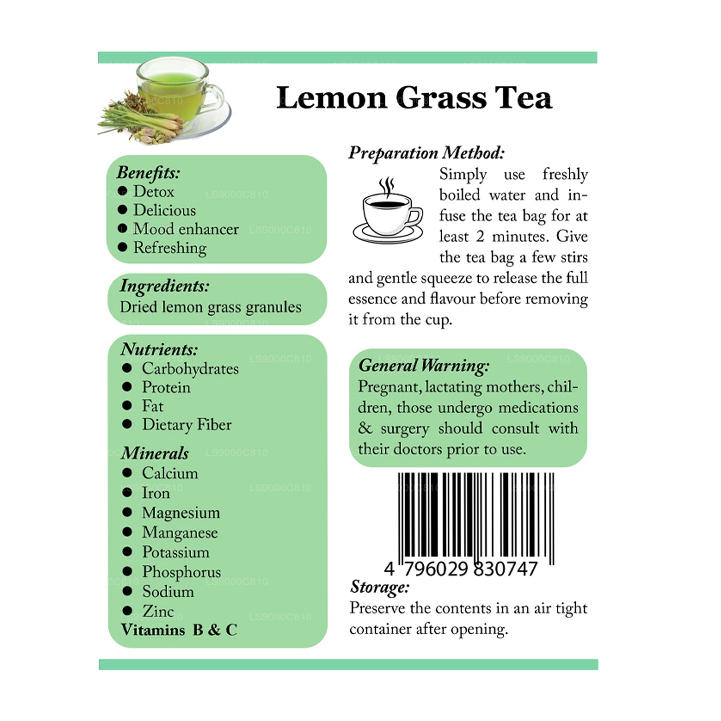 Lifetone Lemongrass Tea (30g)