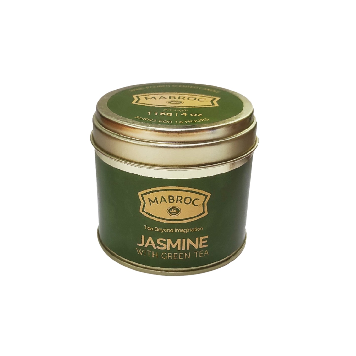 Mabroci teega küünalpurk jasmiini ja rohelise teega (118g)