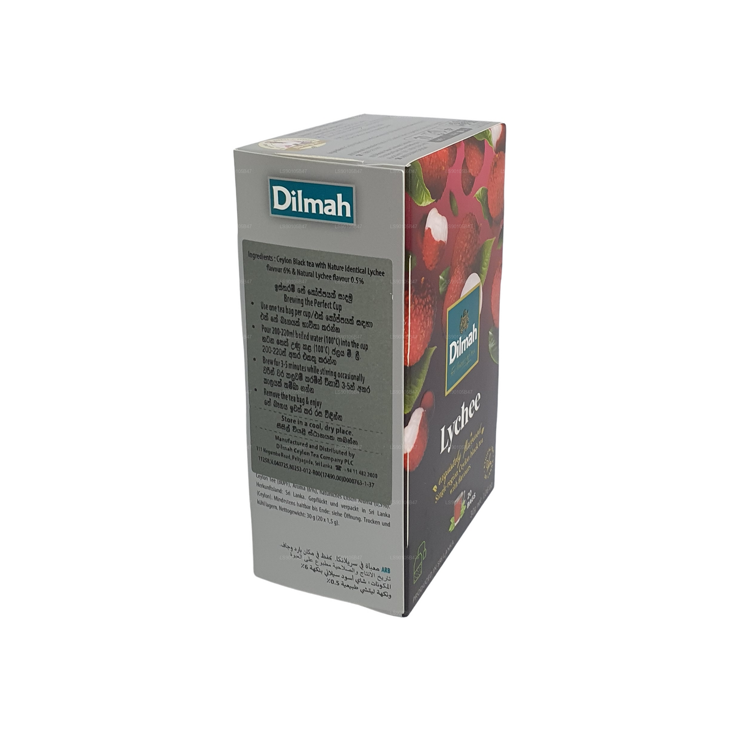 Dilmah Lychee Flavored Black Tea (30g) 20 Tea Bags
