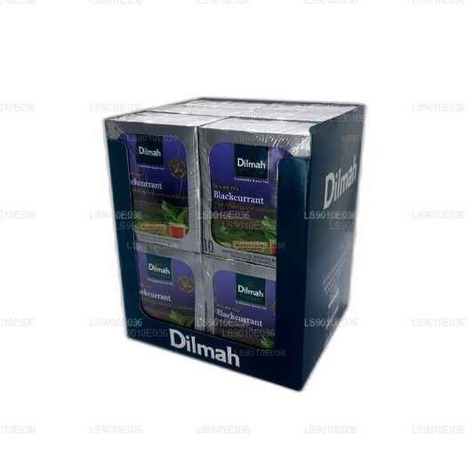 Dilmah Blackcurrant Flavored Tea (20g) 10 Individually Foil Wrapped Bags (12 Pack)