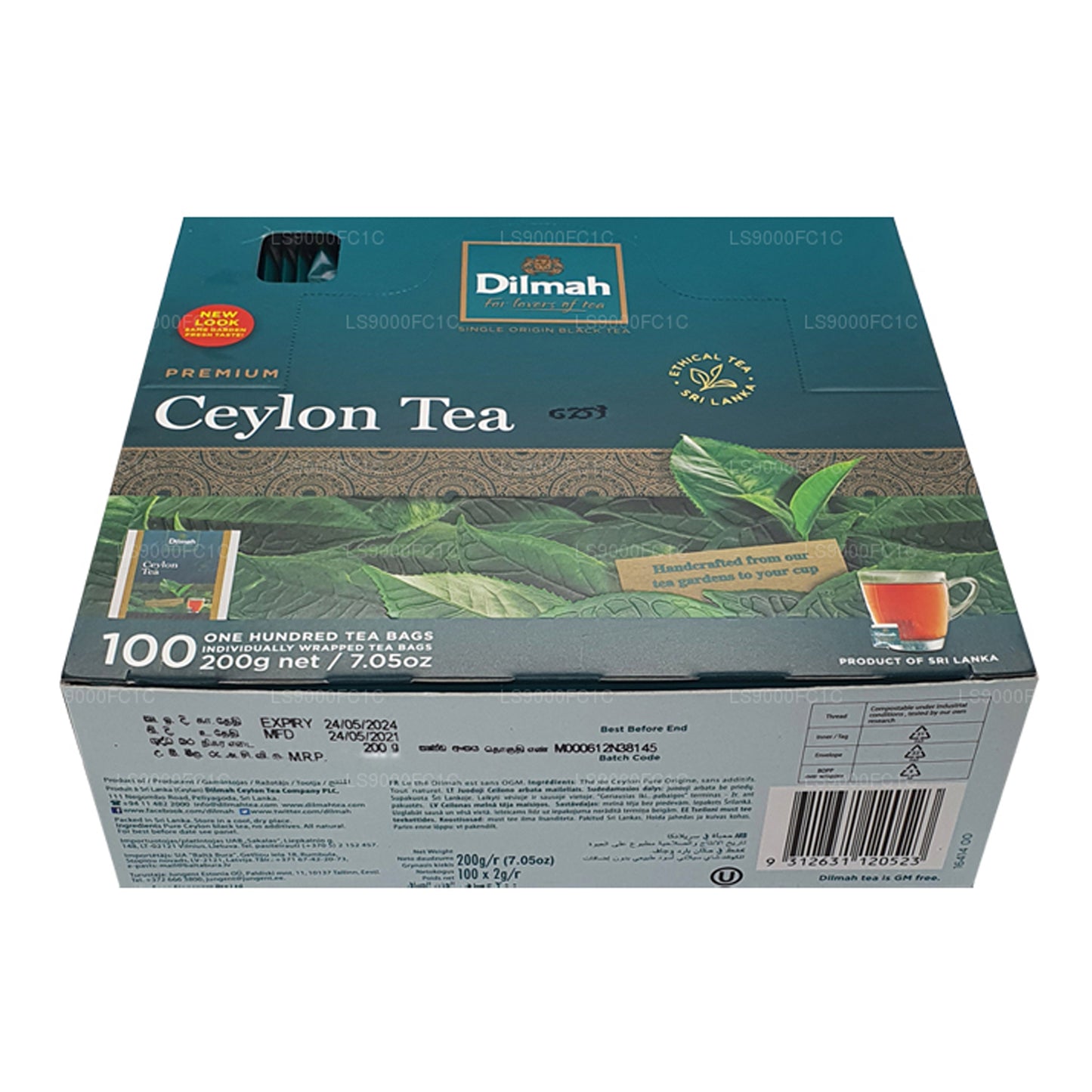 Dilmah Premium Ceylon Tea (200g) Individually Wrapped 100 Tea Bags